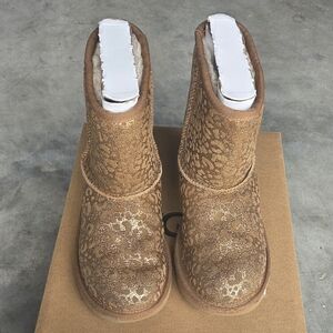 UGG Kids Tan Glitter Boots